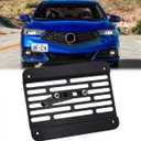 Front Bumper Tow Hook License Plate Mount Relocator Bracket fit for Acura TLX 2015-2020 for Honda FIT 2015-2018 Stainless Steel No Drill Holder