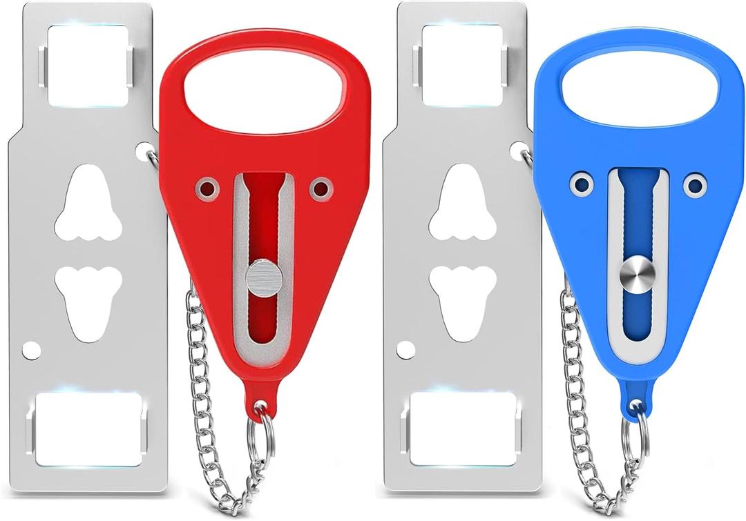 Portable Door Lock, 2 Pack Hotel Door Lock for Travel, Extra Lock for Additional Privacy and Safety in Home,Hotel and Apartment, Protect Family Security in Traveling, Home, Hotel, Apartment, AirBNB