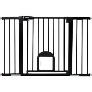 Babelio Extra Wide Dog Gate with Cat Door, CatPrivilege III, 29-48"