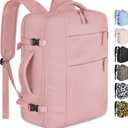 Capolo Travel Backpack for Women Men Waterproof Laptop Backpack Airlines Approved Carry On Backpack Bag Computer Bookbag for Business, Work, Traveling Fits 15.6 Inch Laptop(Pink)