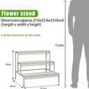 aboxoo 3 Tiers Metal Plant Stand,Rectangular Ladder Flower Pots Outdoor Plant Rack, Indoor Plant Display Rack, Heavy Duty Utility Storage Organizer for Home Garden Patio Balcony, Stair Style(White)