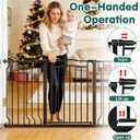 53.1-62.5 Inch Extra Wide Baby Gate, Pressure Mounted Dog Gate Indoor, Walk Thru Pet Gate for Cat Dog Child,Pet Gates for The House Doorway Black