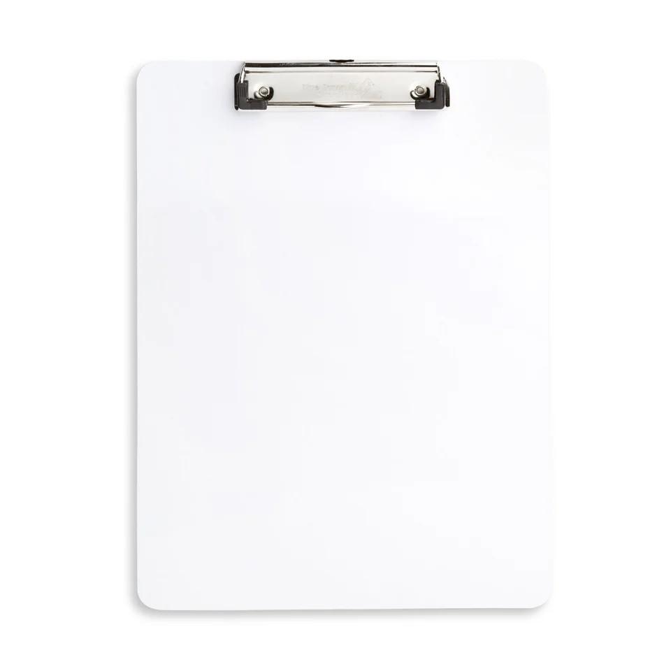 Plastic Clipboards Set of 30, A4 Acrylic White Board 8.5x11 for Classroom, Students, Transparent Letter Size 9" x 12.5" with Low Profile Clip, Office & School Supply