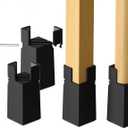 Sephyroth Adjustable Bed Risers Furniture Risers 4Pack with Screw Clamp.Table Desk Chair Risers.Bed Risers 4Inch Fit Furniture's Square/Round Leg Diameter from 0.8''1.6'' (4Inch Black)