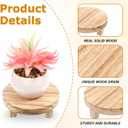 4 Pcs Wooden Risers Display Stands, Round Wood Risers Display Pedestal Stands Mini Tiered Tray Stand Rustic Wood Riser for Home Decor Kitchen Counter (5", 6", 7", 8",Brown)