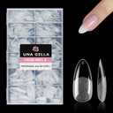 UNA GELLA 504Pcs Medium Pointed Almond Nail Tips, Pre-shape Almond Gel Nail Tips Half Matte Full Cover Acrylic Clear Press on Fake Nails Tips for Nail Extension Nail Art DIY Salon 12 Sizes