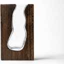 Wood and Glass Vase for Flowers - Handcrafted Solid Wood Glass Vase, Rustic Farmhouse Table Centerpiece, Artistic Wooden Vases for Home Decor Living Room (Large - Slim (9.5" H x 5.7" W))