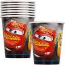 Disney Cars 3 Movie Paper Cups - 9oz (Pack of 6) - Vibrant, Colorful & Sturdy - Perfect for Themed Birthday Parties & Movie Nights