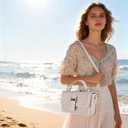 Straw Crossbody Bags for Women, Vegan Leather Summer Handbag Small Trendy Beach Purse