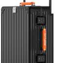 Aluminium Frame Carry on Luggage with Smooth Jelly Wheels, Hardside Zipperless Rolling Suitcase with TSA Lock (BlackOrange, 21-Inch)