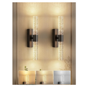 Battery Operated Wall Sconce Set of 2,3CCT Dimmable,10400mAh,Black Modern Rechargeable Wall Sconce with Remote,Wireless Wall Lights for Bedroom,Living Room,Hallway(15.3 inch) without dots inside