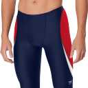 Speedo Men's Standard Swimsuit Jammer Endurance+ Splice Team Colors (28, Edge Navy/Red)