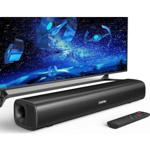 Saiyin 17 inch Sound Bar for Smart TV with Bluetooth 5.3/Optical/Auxiliary, Wall Mountable Soundbar for TV with SUB Out Port, Dual Full-Range Speakers, 40W TV Sound Bar for PC/Gaming/Projectors