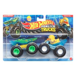 Hot Wheels Monster Trucks New for 2024 1:64 Scale Duck N' Roll HWMT Back to Basics 1/7