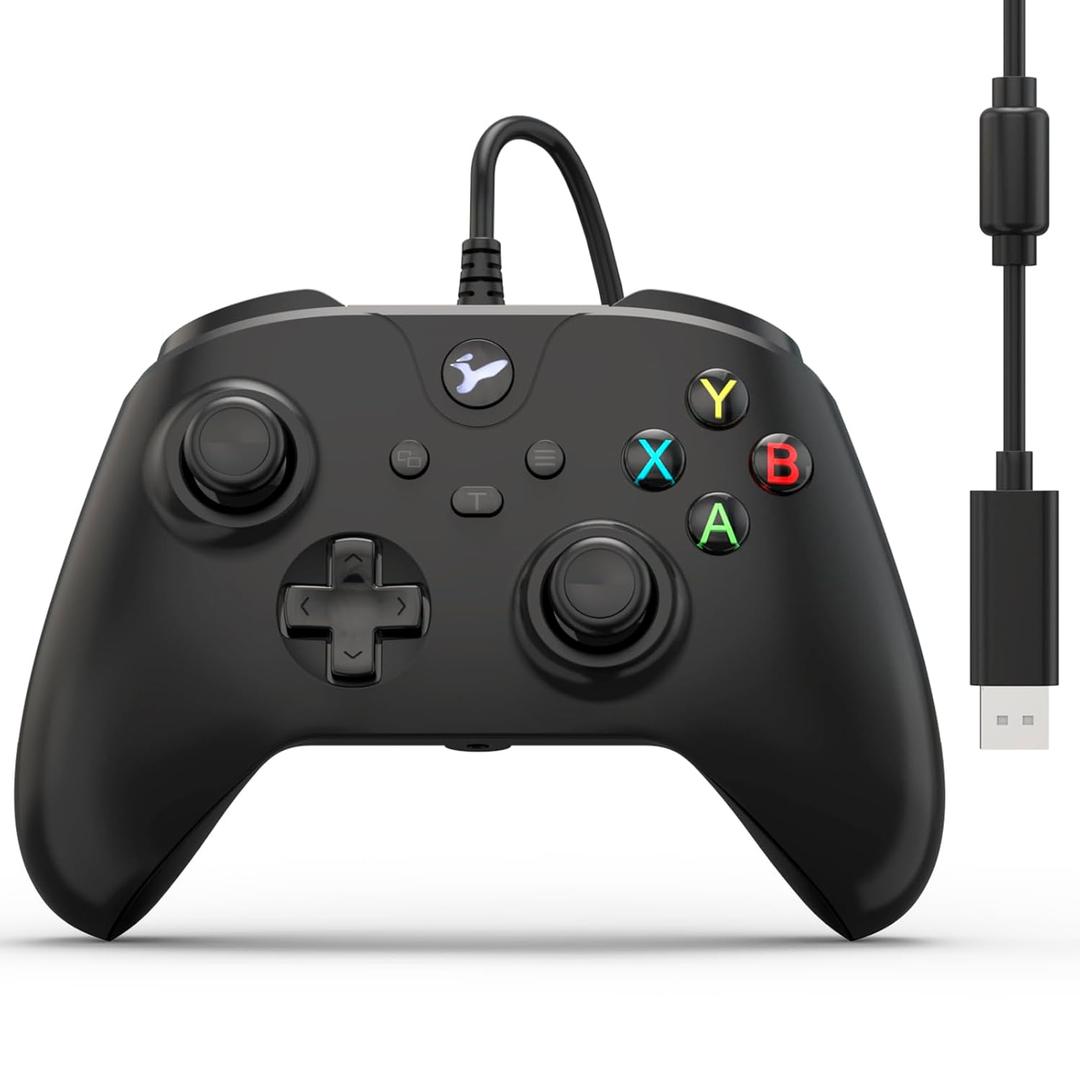 Wired Controller for Xbox One, Wired Xbox one USB Gamepad Controller Compatible with Xbox One/S/X/PC Windows 10/11 with 3.5mm Headset Audio Jack(Black)