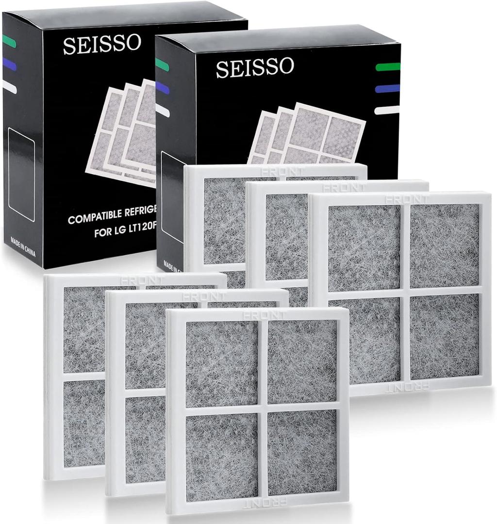 SEISSO LT120F Fresh Refrigerator Air Filter Replacement for LG, Compatible with Kenmore - Freshen up Refrigerator Air, Absorb Odors - 6 Packs