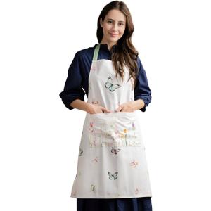 Maison d' Hermine 100% Cotton Apron for women with Pocket Kitchen Chef Apron for Men Cooking Easter Decorations (014 - Botanical Fresh)