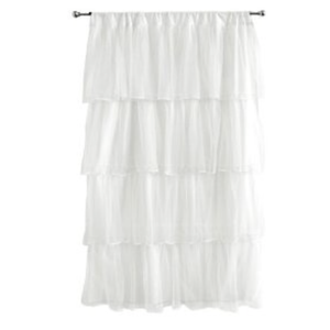 Tadpoles Multi-Layer Tulle Curtain Panel, White, 63 Inch