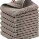 Nialnant 6 Pack KitchenTowels,Super Absorben & Soft Dish Towels for Drying Dishes,Kitchen Gadgets,Cleaning Rags,Hand Towels-13 x 28 Inch,Brown