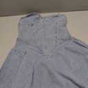 Denim Wash Water Wrapped Chest Backless Zipper Flounced Skirt (S, Light Blue)
