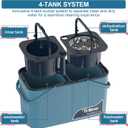 Spin Mop for Large Homes & Big Floor Cleaning, Clean & Dirty Water Separation Mop Bucket for Family & Pet Homes,4-Chamber System, Glide Wheels, Safe for Hardwood & Tile, Adjustable Handle, 6 Mop Heads
