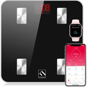 FITINDEX Scale with BMI, Body Fat, Muscle Mass, Smart Scale for Body Weight, Bluetooth, Digital, Sync with App, User Health Equipment (4 Electrode)