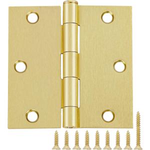 JIW 12 Pack Matte  Gold 3.5 Inch Square Radius Door Hinges JIW 12 Pack Matte  Gold 3.5 Inch Square Radius Door Hinges