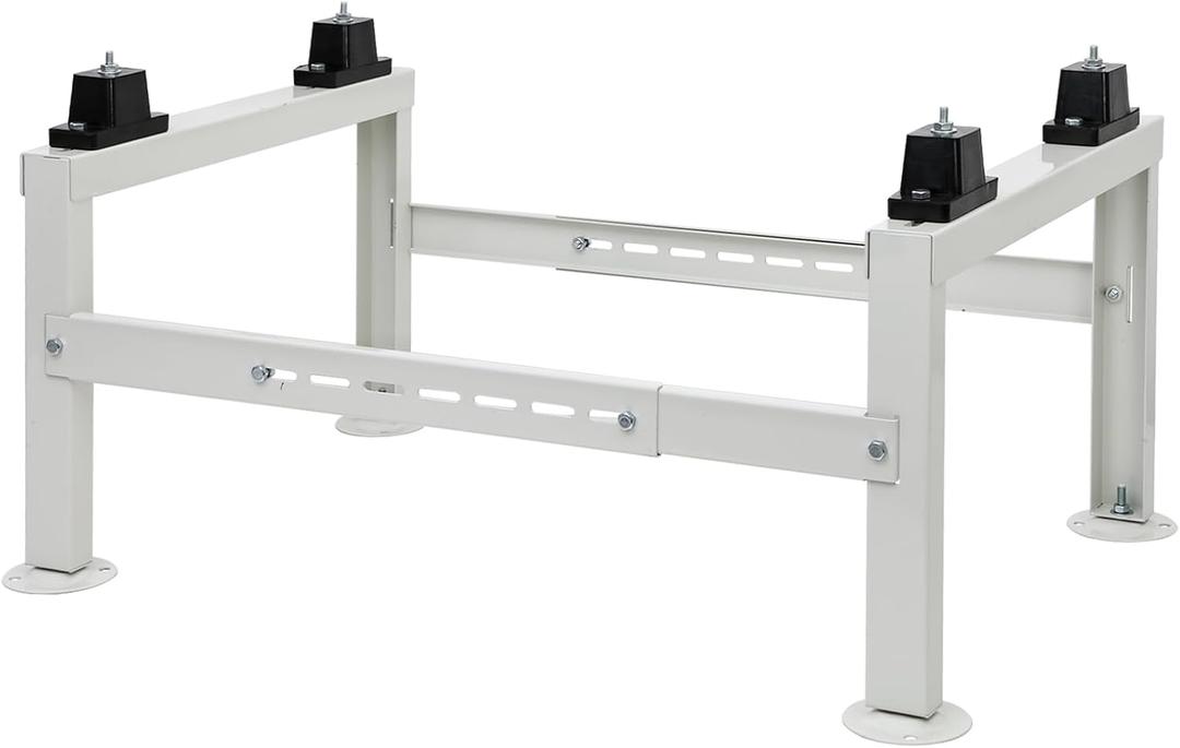 Heavy-Duty Adjustable Mini Split Ground Stand, 800 lbs Load Capacity, Compatible with 9000-36000 BTU Ductless Mini Split Air Conditioner and Heat Pump, White