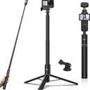 59in Invisible Selfie Stick Tripod for Insta360 X5/X4/X3/ONE X2/GO 3s/DJI Osmo 360, ULANZI TT52 Extension Pole Adjustable Waterproof Handle Grip for GoPro, DJI Osmo Pocket 3 Action 5 Pro/4
