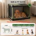 33 x 25 x 25 Inch Collapsible Soft Dog Crate for Dogs Up to 70 lbs, Portable Travel Pet Kennel with 4 Zip Doors, Foldable Indoor Outdoor Crate with Mat, Carry Bag, Green