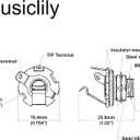 Musiclily Pro Pre-wired Mono Output Jack Socket 1/4 inch 6.35mm for Electric Guitar Bass, Black