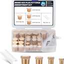 24 PCS Brass Hex Pipe Plug Fittings Kits 1/8" 1/4" 3/8" 1/2" NTP Brass Plug Male Threaded