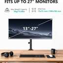 WALI Single Monitor Arm Mount for 13-27 inch Screens, Single Monitor Stand with Full Motion Tilt Swivel Rotation, Holds 19.8 lbs, VESA 75/100, C-Clamp & Grommet Mount (GSDM001S)