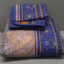 Cottolester Boho Comforter Set Queen Size 8 Piece Bed in a Bag Burnt Orange Paisley Fall Comforter and Sheet Set Bohemian Striped Bedding Set,Soft Microfiber Complete Bedding Set