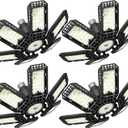 4 Pack Garage Lights, 28000LM Super Bright LED Shop Lights with 6+1 Deformable Panels, 6500K Garage Light Ceiling Led, E26 Socket Screw in Bulb for Warehouse, Workshop, Basement, Attic