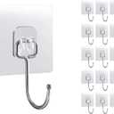 15-Pack Large Adhesive Hooks for Hanging Heavy Duty 33 lbs - Hooks for Walls with No Damage, Waterproof Adhesive Wall Hooks for Robe, Towel, Bathroom, Kitchen at Home or Office and Outdoor