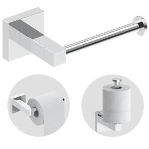 RUACQ Toilet Paper Holder Wall Mount, Square Base Tissue Roll Holder for Bathroom, Toilet Roll Holder Stainless Steel(Chrome)