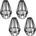 SOLUSTRE 4 Pcs Iron Wire lampshade lamp Guard for Ceiling Fan Hanging Metal Wire lamp Shade Metal Wire Cage Vintage Lamp Guard Vintage Industrial Light Bulb Cage Industrial Light
