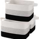 OIAHOMY Storage Basket, Woven Baskets for Storage, Cotton Rope Basket for toys,Towel Baskets for Bathroom - Pack of 3, Gradient Dark (3 pcs-13x9.9x8.7)