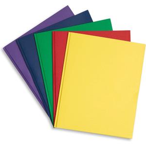 Blue Summit Supplies 100 Paper Two Pocket Folders with Prongs, 2 Pocket Folders Bulk 100 Pack, Assorted 5 Colors, 3 Prongs for Letter Size Paper, Designed for Office and Classroom
