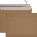 Xxcxpark 25 Pack Brown Kraft Rigid Mailers, 9.5x12.5 inches Self Seal Photo Document Mailers Premium Cardboard Keep Flat Envelopes for Photos, Pictures, Papers, Files, CD