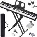 Longeye Piano Keyboard 88 Keys Compact Digital Piano for Beginners with Full Size Semi Weighted Keys, Sustain Pedal, Headphones, Carrying Case (88 Key With Stand, Black)
