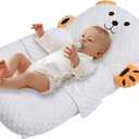 2026 Baby Lounger for Newborn, Baby Lounger for Home and Travel, DIY Breathable Soft Cotton Infant Lounger, Newborn Babies Essentials Gifts