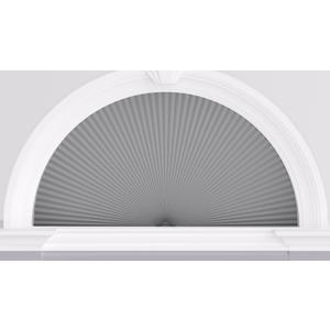 Myshade Arch Window Shades Half Circle Blackout Cellular Shades Cordless No Drill Blinds for Windows Half Moon Honeycomb Fabric No Tools Room Darkening Shades Easy Install (2 Pack Grey 24" X 48")