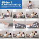 GOHOME Cooling Wedge Pillow Set for After Surgery, 3-Piece Adjustable Memory Foam Bed Wedge Pillow for Sleeping - Acid Reflux, Snoring, Neck Pain and Back Pain, White and Grey, Size: 9 & 12 In (3 Set)