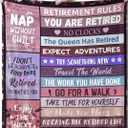 Retirement Blanket, Retirement Gifts for Women Men 2025, Best Retire Gifts Ideas, Happy Retirement Gifts for Mom Teacher Nurse Coworkers, Retirement Party Decorations Blanket 50"X60"