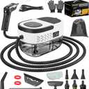 Handheld Steam Cleaner, 2500W High Pressure Steam Machine, 1.6L Water Tank, 3 Levels Adjustable Handle, Portable Cleaning Steamer for Home, Car Detailing, Bed Bugs, Furniture, Couch, Grout (White)