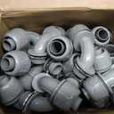 Liquid Tight Connector 3/4 Inch 90 Degree Non Metallic Flex Electrical Conduit Fittings, Electrical Conduit Connector Fitting for PVC Pipe Cable Home Kitchen (50 Pcs)