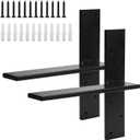 Pack of 2 Free Hanging Shelf Bracket, Heavy Duty T Shelf Bracket with Screws, Floating Shelf Brackets, Granite Countertop Support Brackets, Shelf Brackets 12 inch