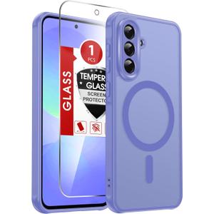 LeYi for Galaxy A36-5G Phone Case: Samsung Galaxy A36 5G Case with Samsung A36 Screen Protector, Galaxy A36 Phone Case Matte Translucent Soft-Touch & Full Body Funda para 36A Cell A 36, Sky Blue